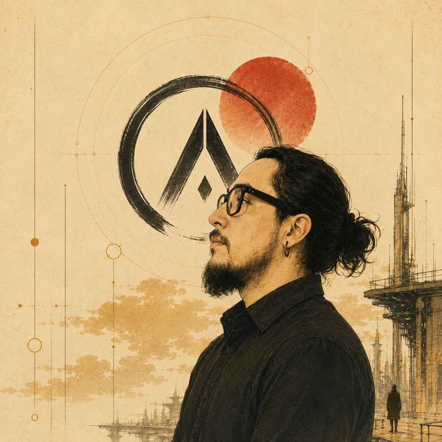 Retrato ilustrado de Alexis Contreras.